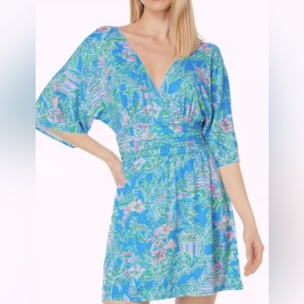 Lilly Pulitzer Boca Blue Beneath The Bougainvil Parigi Skort Romper Sm